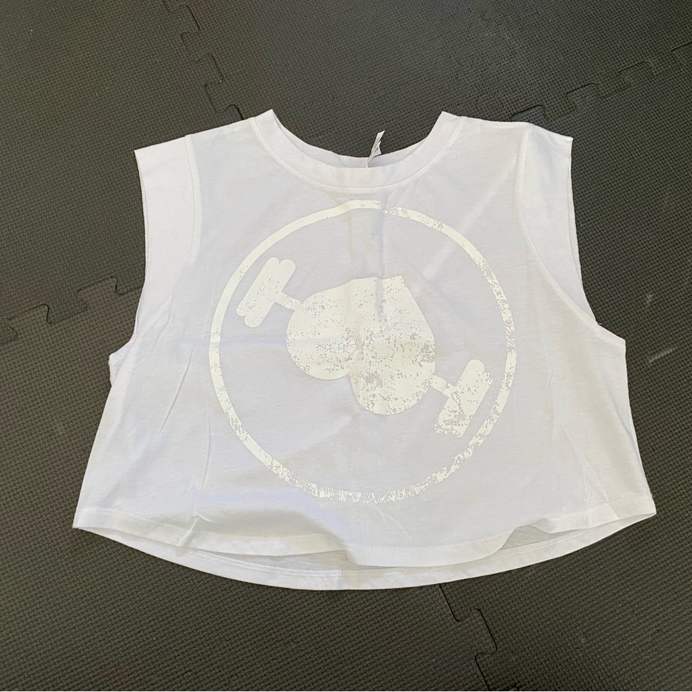 Wodbottom white crop tee, S
